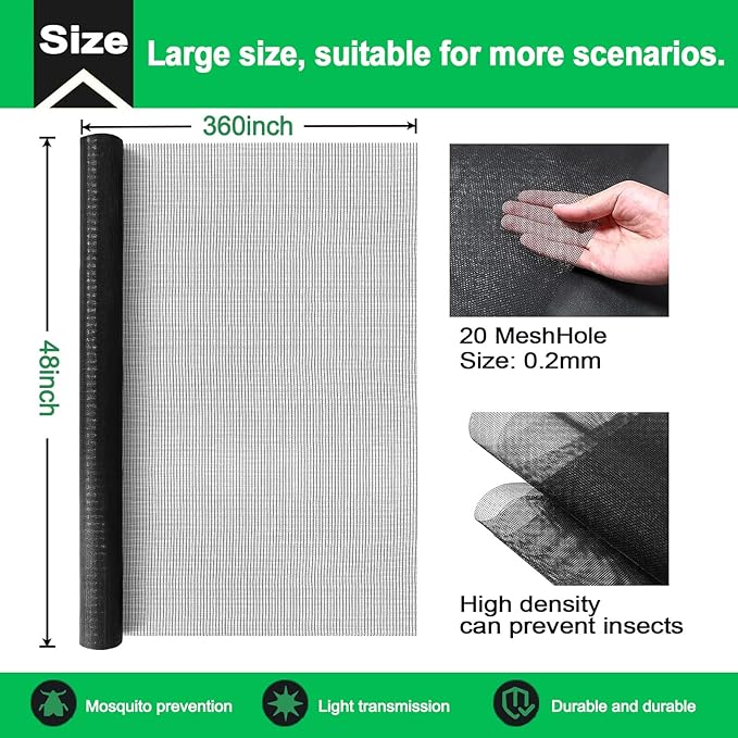 QWR Pet Proof Window Screen and Screen Door Replacement - Image 2