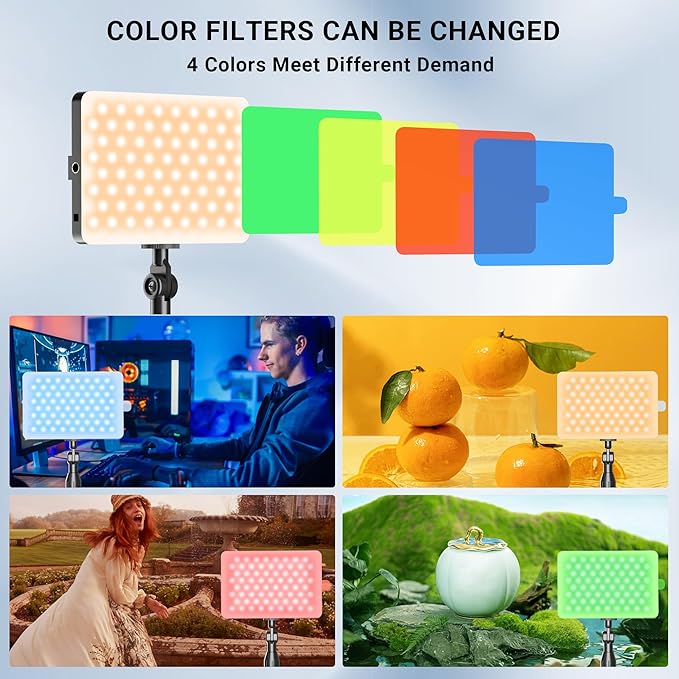 2-Pack LED Video Light with Stand, Home Studio Back Lights, Photo Lights with - Image 2