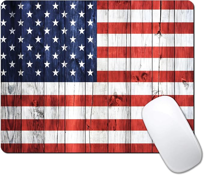 American Flag Wood Custom Mouse Pad by IMAYONDIA