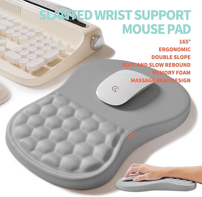 2-in-1 Ergonomic Set, Wave Rise Keyboard Wrist Rest and Massage Bulge Slope - Image 3