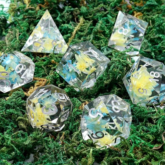 Haxtec Flower DND Dice Set Sharp Edge Dice - Image 4