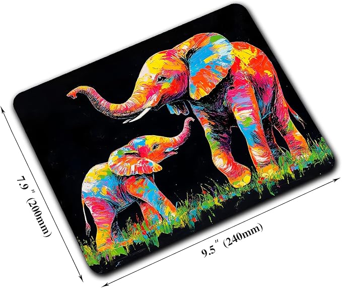 Colorful Animal Elephant Custom Mouse Pad - Image 2