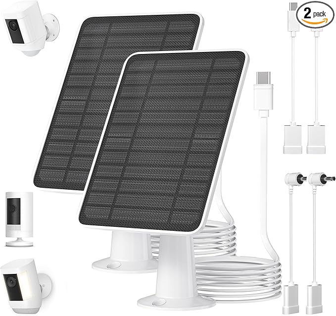 5W Solar Panel for Ring Camera, Solar Panel Charger Compatible by WININMETA