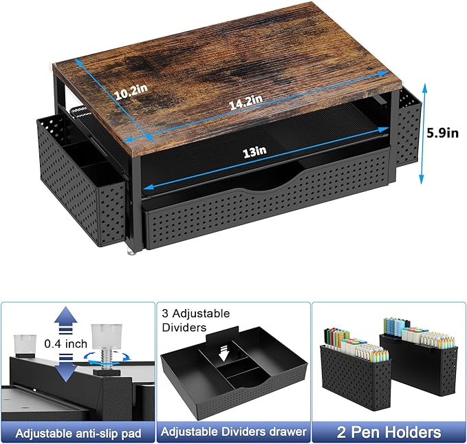 Desk Organizer and Accessories, Computer Monitor Stand Riser - Image 6