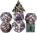 Metal Dice Set D&D, Crack Metallic DND Dice Set by Maywin