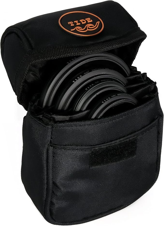 Tide Optics Filter Pouch | Holds 5 Filters Up to 86mm | Durable Protective Case by TideOptics