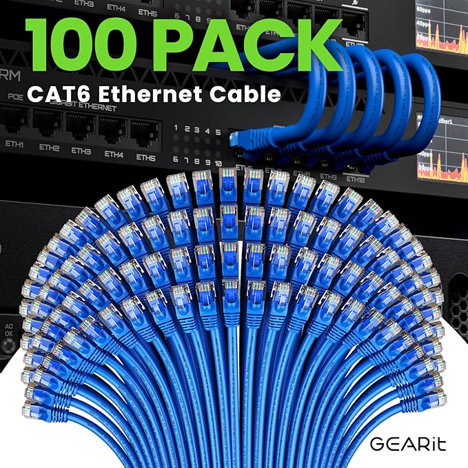 GEARit Cat 6 Ethernet Cable Cat6 Network Patch, Snagless Cord, Internet - Image 2
