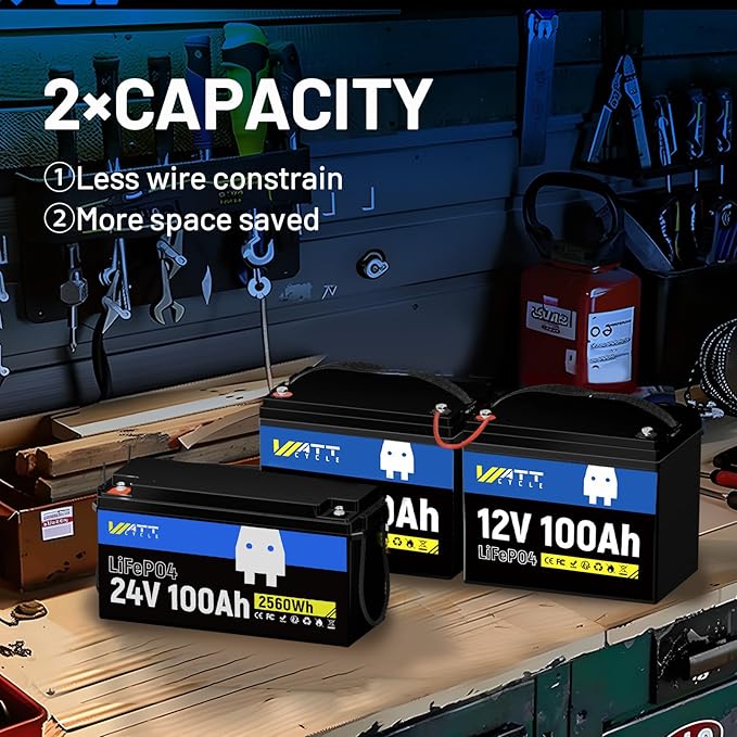 Lifepo4 Battery 100AH 24V Lithium Battery Built-in 100A BMS, Solar System Home - Image 6