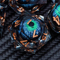 ARUOHHA DND Dragons Eye Dice Liquid Core Blue Green Resin Sharp Edged Dice Set by ARUOHHA