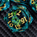 ARUOHHA DND Resin Dice Dragon Eye Dice Liquid Core Red Sharp Edged Dice Set by ARUOHHA