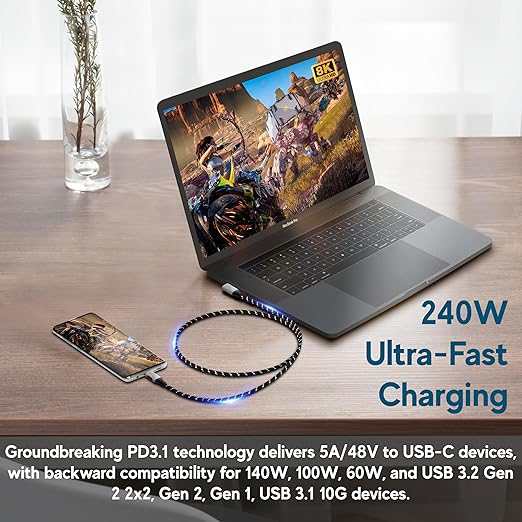 LINKUP USB 4.0 USB C to USB C Cable | Thunderbolt 4/3 Compatible | Type C - Image 4