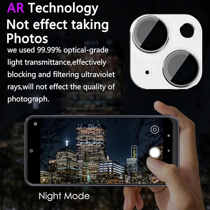 2 Pack Camera Lens Protector for iPhone 14 / iPhone 14 Plus, AR Tempered Glass - Image 3