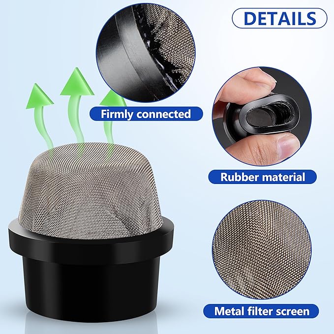 DECOHS 4 Pcs 190106Z Air Bleeder Screen Cap- Stainless Steel Screen Filter Cap - Image 3