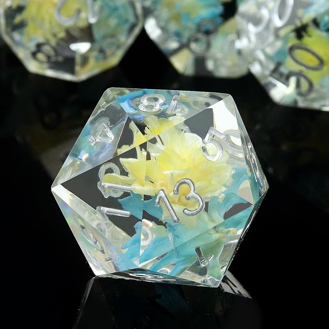 Haxtec Flower DND Dice Set Sharp Edge Dice - Image 3
