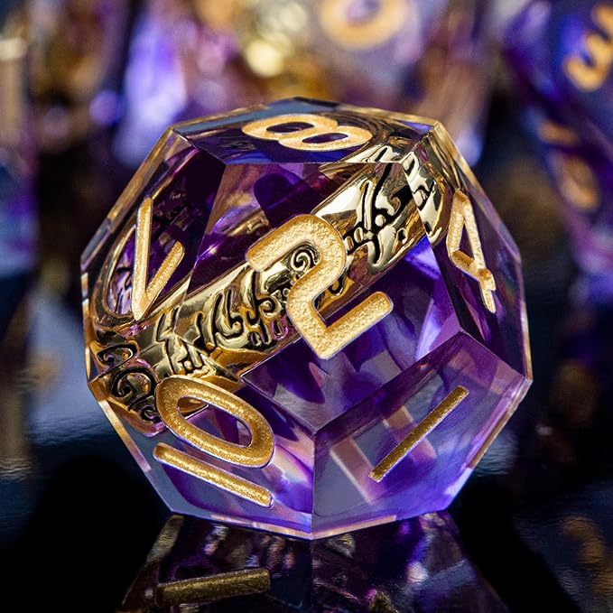 Magic Golden Ring DND Dice Set Sharp Edge Red Resin Dice - Image 6