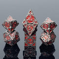 Red Black Nickel Finish Heavy Metal DND Dice Set by Unknown