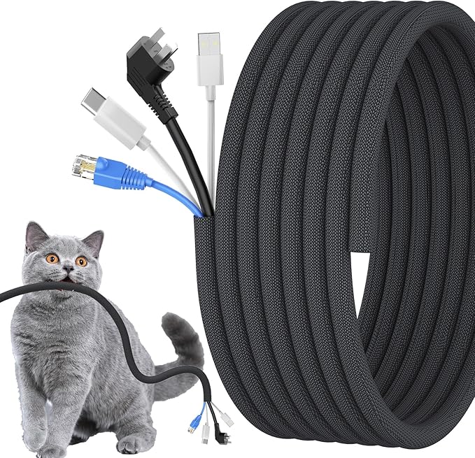 1/2 inch Cord Protectors from Pets No Chew, 10ft Wire Protector Cord Covers by Wengus