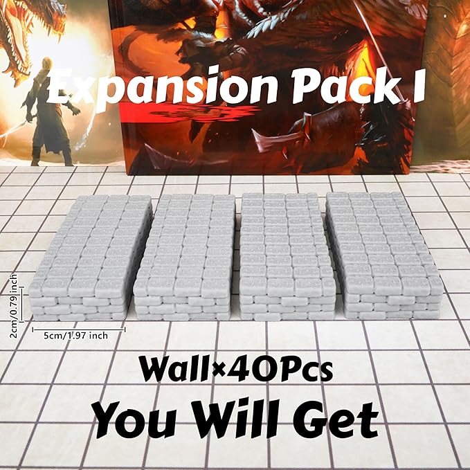 Dungeon Walls 40pcs 28mm Miniature RPG Terrain Modular System DND Building - Image 4