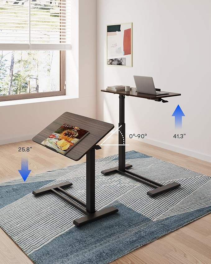 FLEXISPOT H7 PRO Mobile Standing Desk Adjustable Overbed Table Pneumatic - Image 4