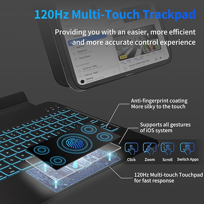 Keyboard Case for iPad Air 11 inch, Magnetic Detachable Keyboard Case for iPad - Image 7