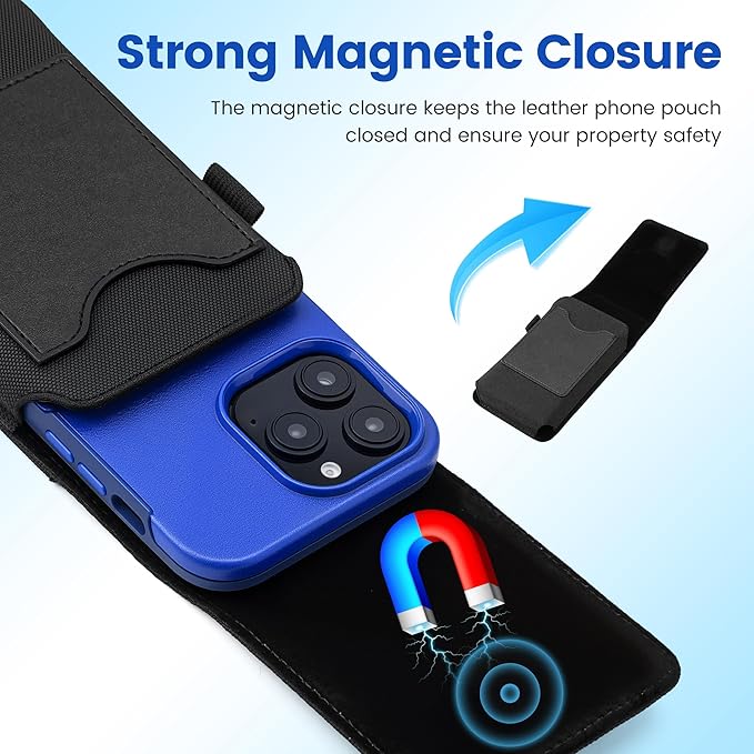 Mopaclle Nylon Holster with Carabiner Clip, Rugged Cell Phone Belt Holder - Image 5