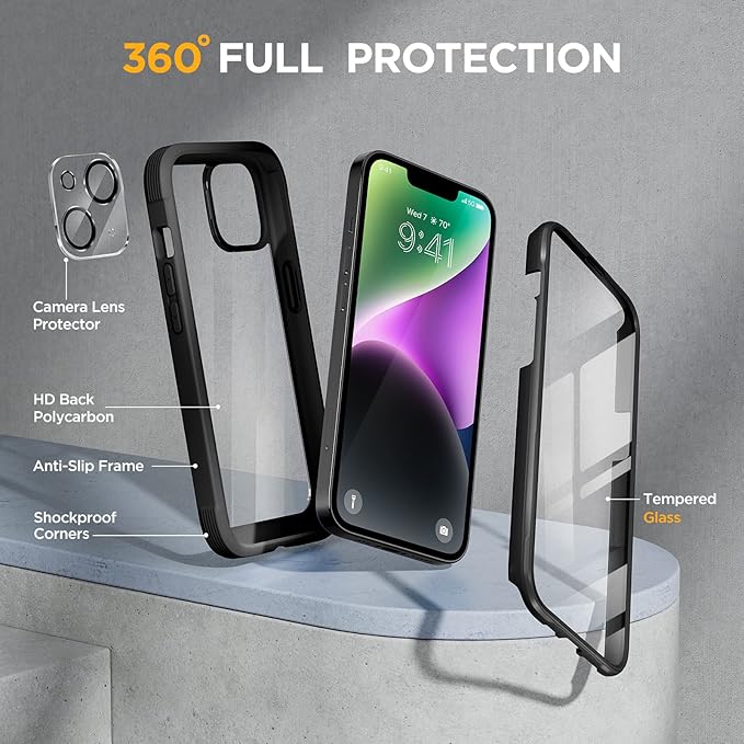 Miracase Designed for iPhone 14 Case 6.1 inch, Full-Body Protective Bumper - Image 3