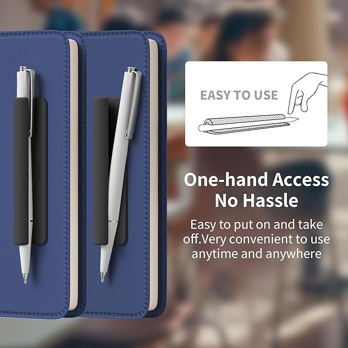ELETIUO Pencil Holder For Most Pens, Self-Adhesive Stick To Notebooks, Silicone - Image 5