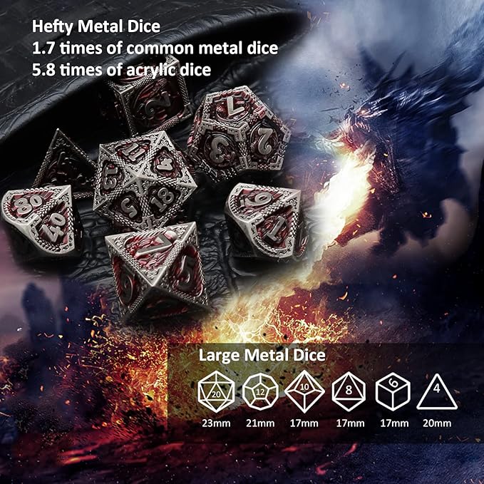 Haxtec DND Dice Set Metal D&D Dice Set - Image 6