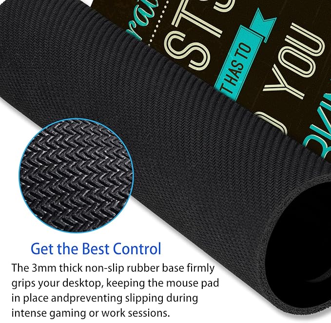 Inspirational Work Quotes Mouse Pad Personalized Design, Non-Slip Surface - Image 4