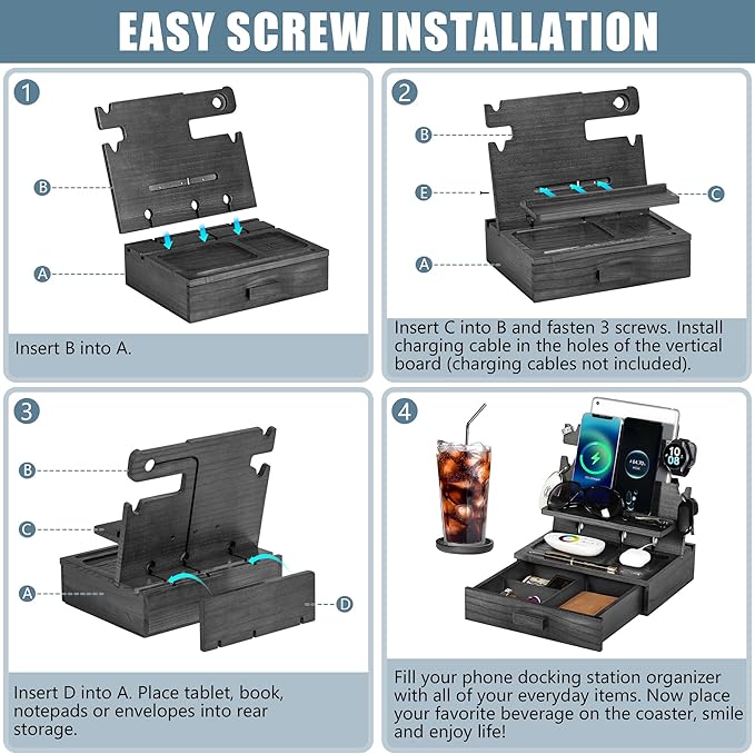 Black Wood Phone Docking Station - Image 7
