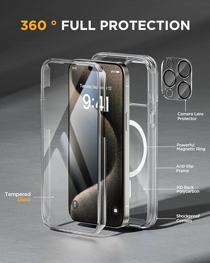 Miracase Magnetic for iPhone 15 Pro Case Full-Body Bumper Phone case - Image 2