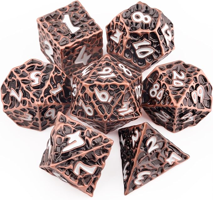 Haxtec Metal DND Dice Set Polyhedral D&D Dice Compatible by HaxtecDice
