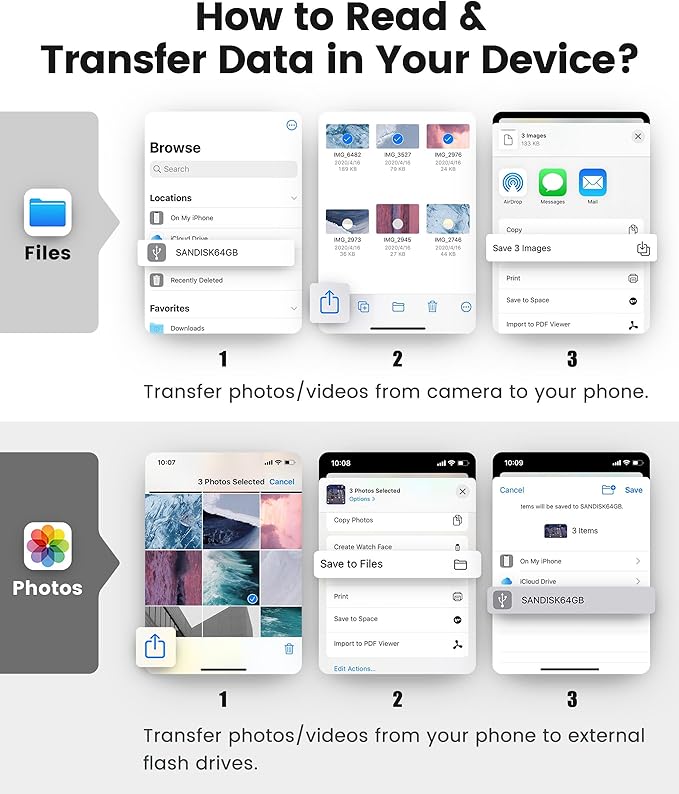 SD Card Reader for iPhone iPad Mac Trail Game Camera Viewer Built-in 3-in-1 - Image 7
