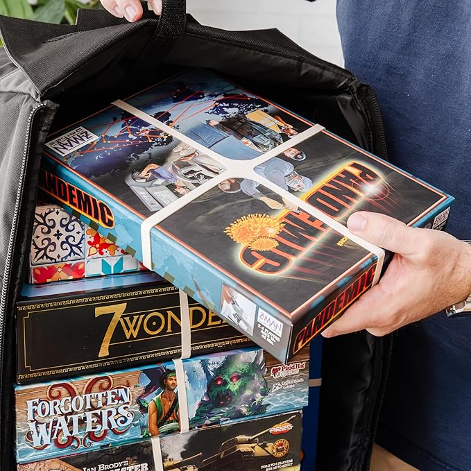 Board Game Backpack with 10 Board Game Bands, Padded Straps, Carrying Handle - Image 6