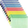 AUSTARK 10 Pcs Zipper File Bags, Waterproof Plastic Mesh Pouch by AUSTARK