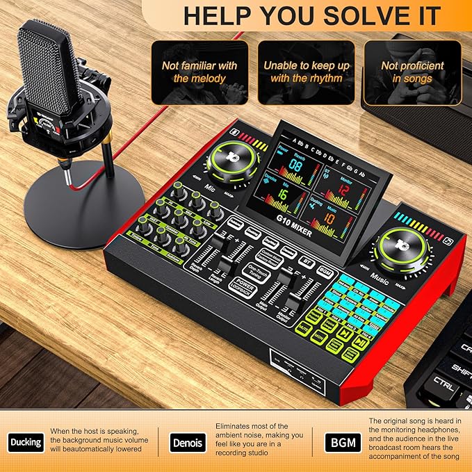 Podcast Equipment Bundle with 3.5mm Microphone and Live Sound Card, Audio - Image 3