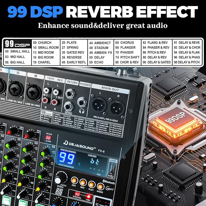 8-Channel Professional Audio Mixer, FX-8usb Mixing Console - Image 2