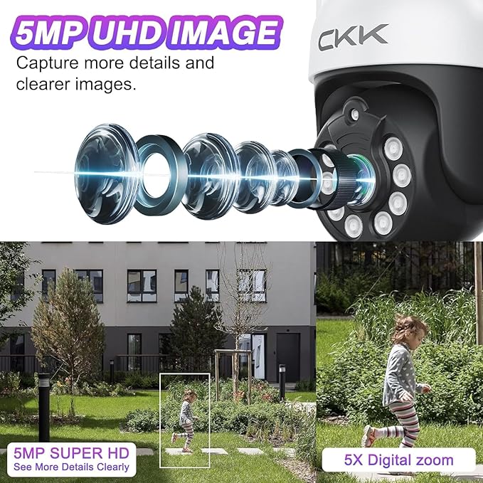5MP PTZ Security System:CKK 4 PCS Wireless Cameras - Image 3