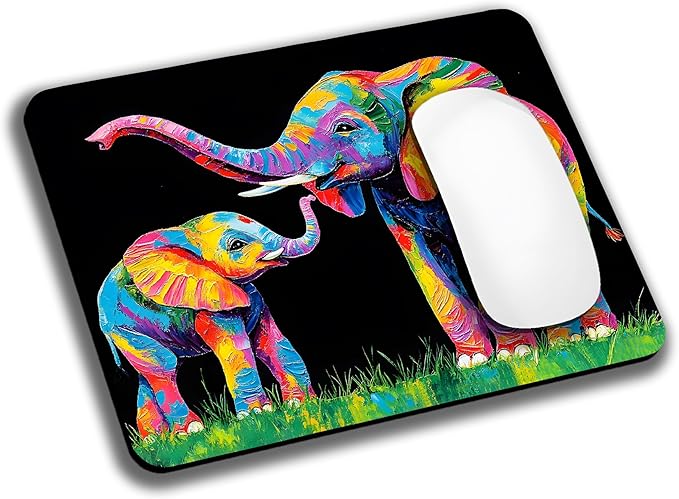 Colorful Art Animal Elephant Mouse Pads by EASTSMOOTH
