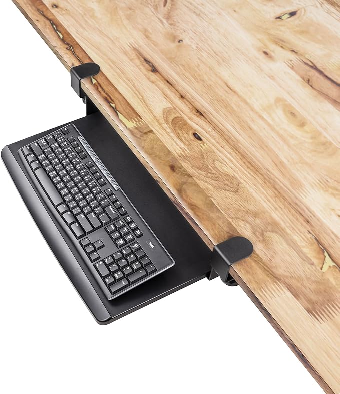 EHO Clamp-On Retractable Adjustable Keyboard Tray, Under Desk Ergonomic by EHOPrime