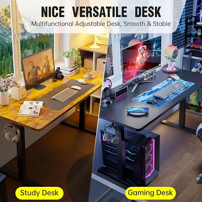 Veken 55 Inch Large Electric Standing Desk, Heights Adjustable, Sit to Stand Up - Image 8