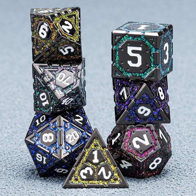 DND Metal Dice Set, Polyhedral Dice Set by Unknown