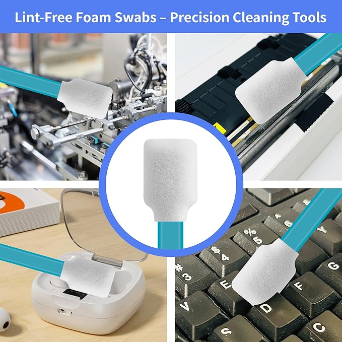 100 Pcs Professional Square Foam Cleaning Swabs – Dust-Free, Lint-Free Foam - Image 3