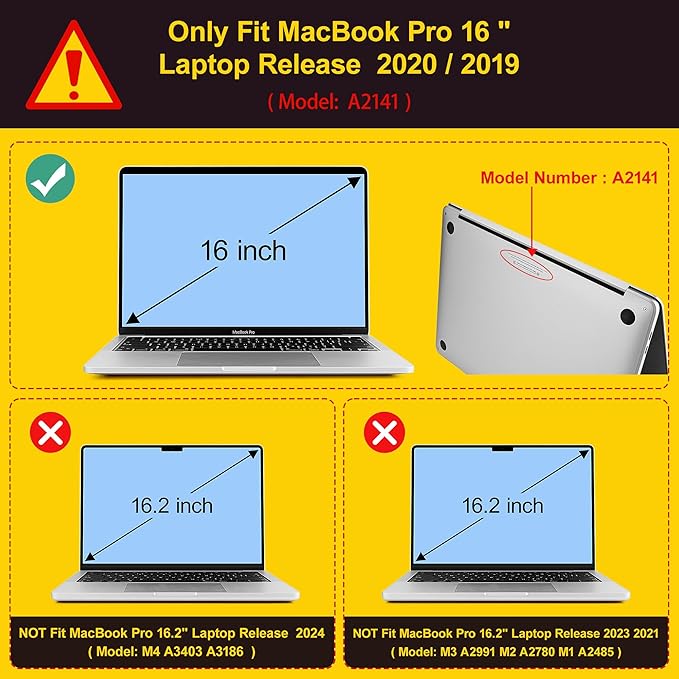 Mektron for MacBook Pro 16 Case A2141 2020 2019 Release, Matte Black Colorful - Image 2