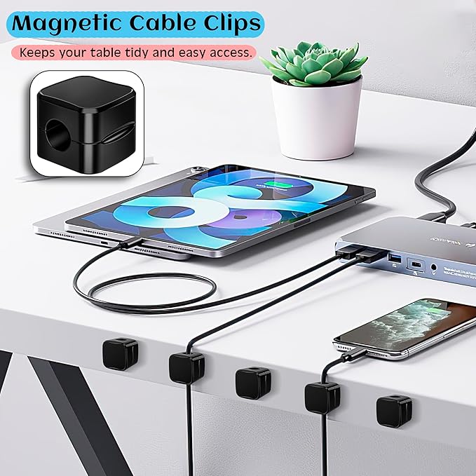 SaiTech IT Magnetic Cable Clips, Cord Organizer Holder, - Image 5