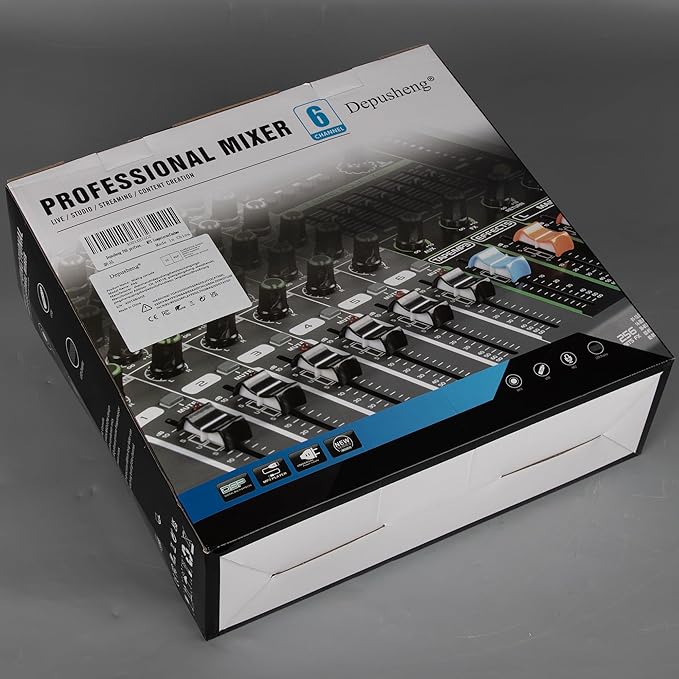 Depusheng PA6 professional DJ audio mixer 6 channel input built-in 256 kinds of - Image 13
