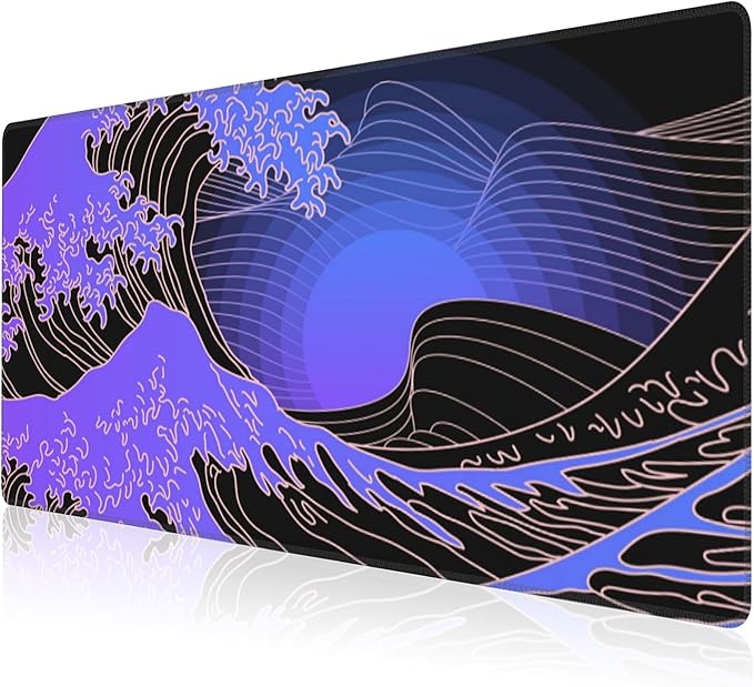 Mouse Pad, Large Ocean's Crest Leap Desk Mat, Extended Non-Slip Gaming Keyboard by NIYLYNSYN