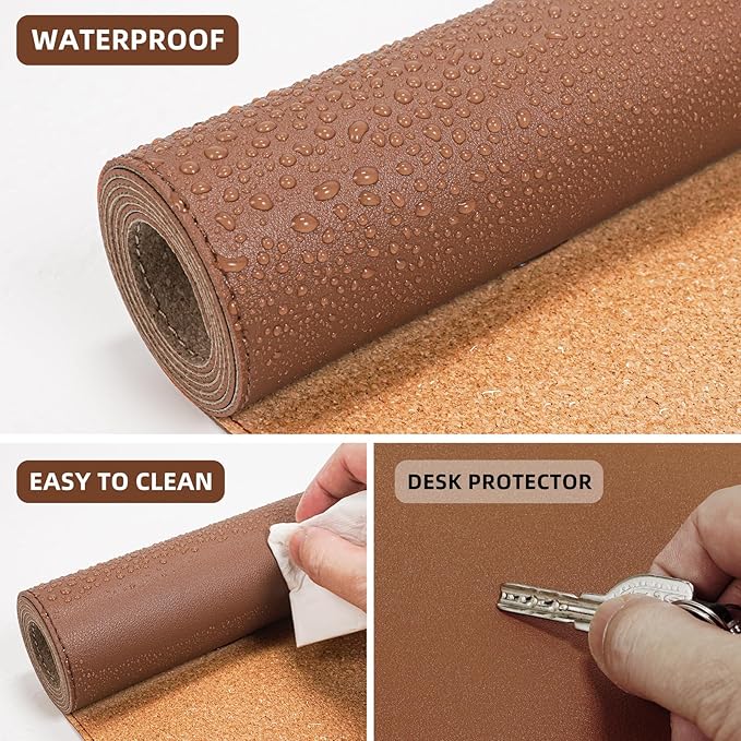 Leather Desk pad Protector, Large Desk mat - Image 4