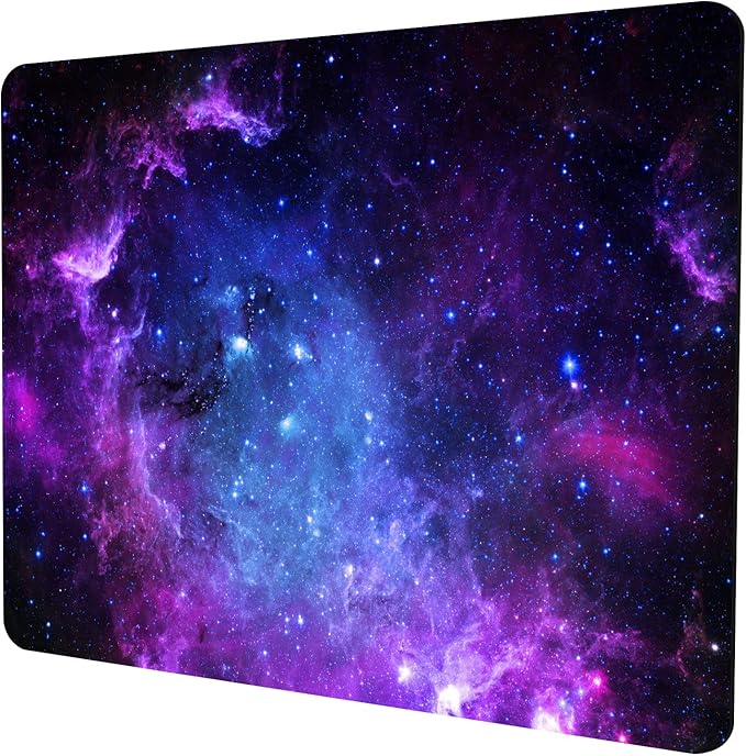 Purple Galaxy Mouse pad, Small Personalized Nebula Design Washable Rubber Mouse by Shalysong