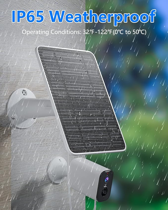 Solar Panel for Security Camera, 5W USB Solar Panel for DC 5V Security Camera - Image 3